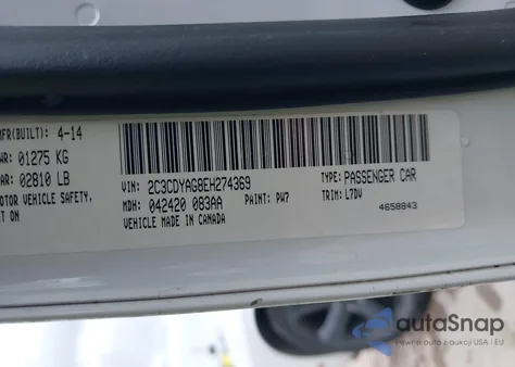 2014 Dodge Challenger Sxt Plus from USA, damaged, VIN 2C3CDYAG8EH274369